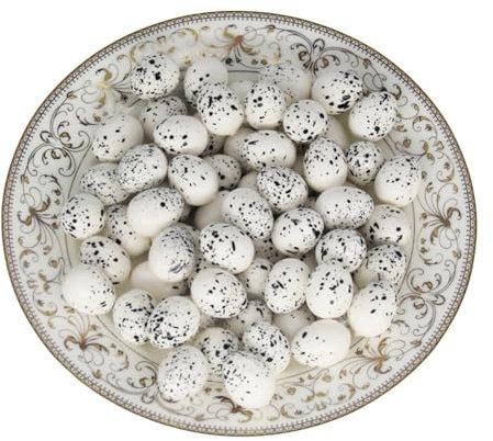 Surakey 50 Stück Vogeleier Ostereier Kleine Dekoeier, Schaum Wachteleier Festival Osterdeko Eier Frühlingsdeko Handgemachte Handwerk Basteln Foto Requisiten Osterdekoration für Bemalen und Aufhängen