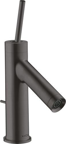 hansgrohe AXOR Starck Einhebel-Waschtischmischer 70 mit Pingriff für Handwaschbecken mit Zugstangen-Ablaufgarnitur, 10116340, Farbe: Brushed Black Chrome
