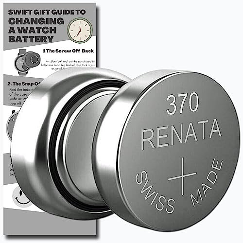 SR920W Watch Batteries - 2 x Renata 370 Watch Battery 0% HG Equivalent Cell Button Replacement Kit for Watches with Fitting Guide