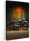MuchoWow© Impression sur Toile Photo Peinture 80x120 cm Tableau Decoration Murale Chambre Salon Maison Deco Cuisine Vintage - Moto - Bleu - Ancien - Garage
