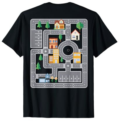 Coole Spielmatte Auto Rennbahn Stadt Auf Rücken Niedlich Kleinkind T-Shirt