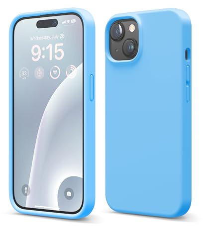 elago Silikon Hülle für iPhone 15 | Premium Silikon Handyhülle, Ganzkörper Schutzhülle [4 Lagige Stoßfeste Struktur], Mikrofaserfutter (Ozean Blu)