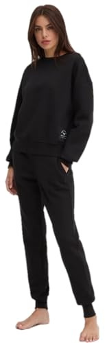 Emporio Armani Damen Iconic Terry Loungewear Tracksuit Sweatshirt, Schwarz, XS