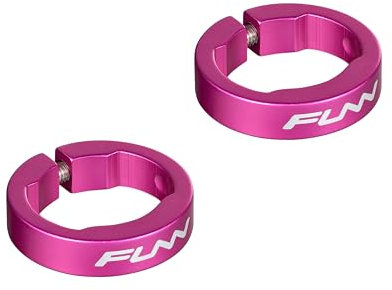 Funn Alloy Bike Grip Klemmringe für Hilt, Holeshot MTB Griffe, Grip Lock Ringe zur Sicherung der Fahrradlenkergriffe (Pink)