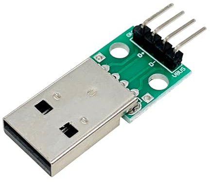 Cermant 10 placas convertidoras USB 2.0 macho a DIP con adaptador de paso de 4 pines de 2,54 mm para fuente de alimentación USB, diseño de placa de prueba