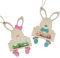FANXIYA 2 Stück Osterhasen Geldgeschenke Osterfest Anhänger Geschenkanhänger Ostern Holz DIY Osterdekoration Geldgeschenke Ostergestecken Holzanhänger Ostern