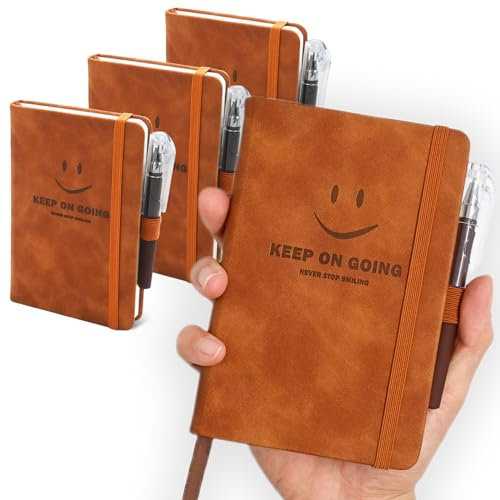 BieFuDan Notizbuch A6, 3 Stück Notizbücher Set, Journale Buch Bulk mit 3 Gelstiften schwarz, 80 GSM, 200 Seiten, Innere Seite 9x14cm, Mini Notizblock Set geeignet für Büro und Schule, Notizheft