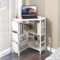 VEDECASA White Printer Stand with Charge Station and Side Pockets 3 Tier Corner Printer Table with 2 power outlets and 2 USB Mordern Corner Storage Stand for Home Office Living Room Study Room
