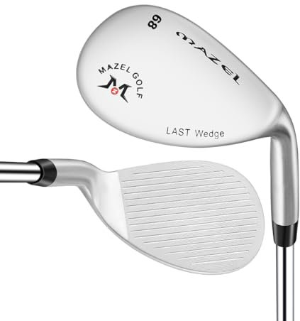 MAZEL Golfkeile, 68, 70, 72 Grad, Golfkeil, 89,9 cm, Rechtshänder, QPQ, Schwarz, CNC-gefräste Oberfläche, Sandkeil, Golfschläger für Herren (Silver Single,RH, 68 Degree)