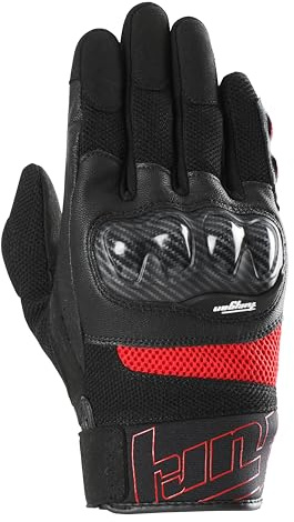 Furygan Galax EVO - Motorradhandschuhe Herren - Sommer Leicht Atmungsaktiv - Handflächenschutz Leder - Belüftung Belüftet - Touchscreen - Sensorbildschirm, Schwarz-Rot