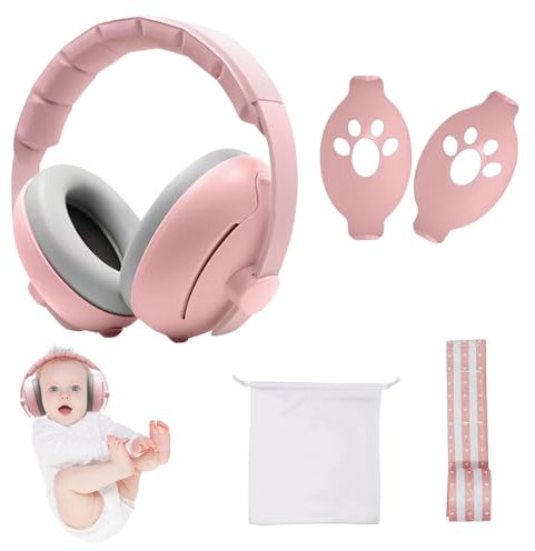 IXYHKB Cuffie Neonato Antirumore, 2 in 1 Riduzione Rumore Paraorecchie Neonati Protettori Acustici, Cuffie antirumore regolabili per bambini, protezione dell'udito per bambini e neonati