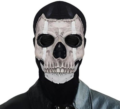 FiveMileBro Geistermaske Call of Duty MW2 Grusel Schädel Vollgesichtsmaske für Halloween Cosplay Karneval