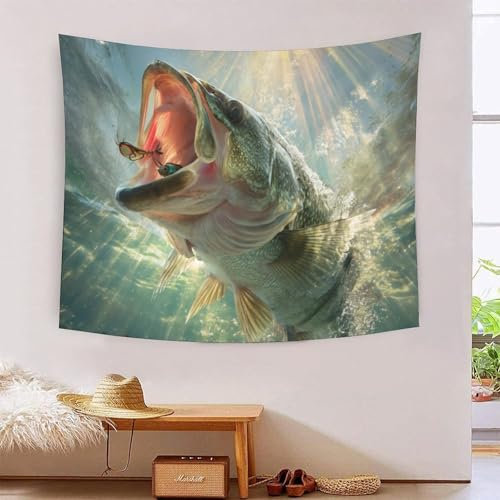 DCABEIOOE Fische Wandbehang Plakat Tapisserie Wandtuch 180cmx230cm