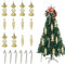 Addobbi per Albero di Natale,18 Pezzi Palline di Natale,Accessori Decorativi per L'Albero di Natale,Bastoncino di Zucchero Glitterato per la Decorazione Natalizia(Oro E Bianco)