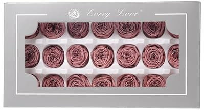 Preserved Austin Rose: Fresh Flowers for Party Decoration, Forever Chocolate Austin Rose Head - Perfect Valentine's, Eternal and Natural Flower Decorations. Handmade DIY Essential (Khaki Pink)