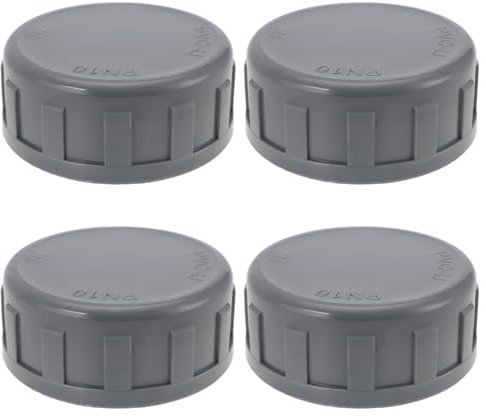 OTOTEC Lot de 4 bouchons de raccord de filetage interne 50 mm scellés en PVC pour tuyau d'eau - Gris