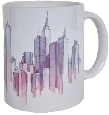 homesti- Tasse mit Skyline New York - Keramik Becher, Kaffeetasse 325 ml, Geschenk, Geschenkidee