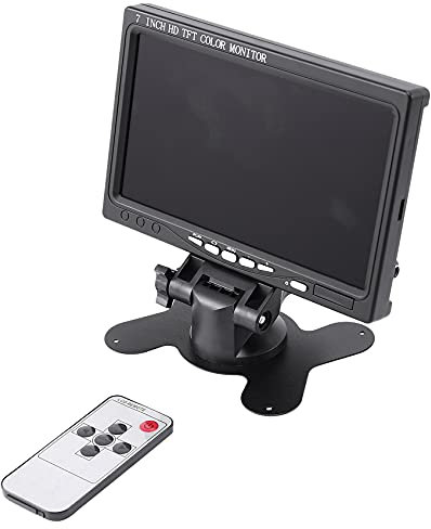 Solimery Monitor PortáTil de 7 Pulgadas Pantalla de 1024X600 Monitor de FotografíA Compatible con/VGA/AV Enchufe de la UE