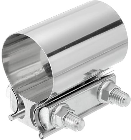 Sourcing Map 2 Inch Exhaust Clamp, Silver, 304 Stainless Steel, Universal Widening Clamp for Exhaust Pipes Mufflers