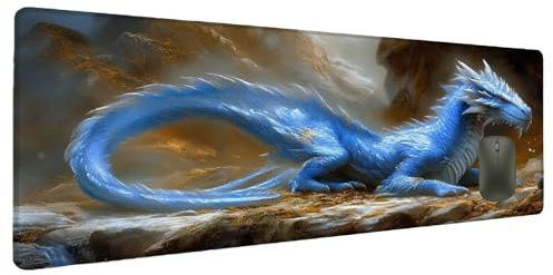 Cool Mouse Mat Gaming Mouse Pad Large 1500x800mm Dragon, Desk Pad Gaming Mats for Computer Accessories, Mousemat Waterproof Non-Slip Base Keyboard Protector Soft Smooth Home Office Gaming Room E-3
