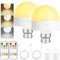 Psatfito Rechargeable Light Bulb with Timer and Remote, Dimmable Battery Light Bulbs with Magnetic Base, B22 Detachable Charging LED Bulb, Non Hardwired Lamps with 3 Color Temperatures, 2 Packs