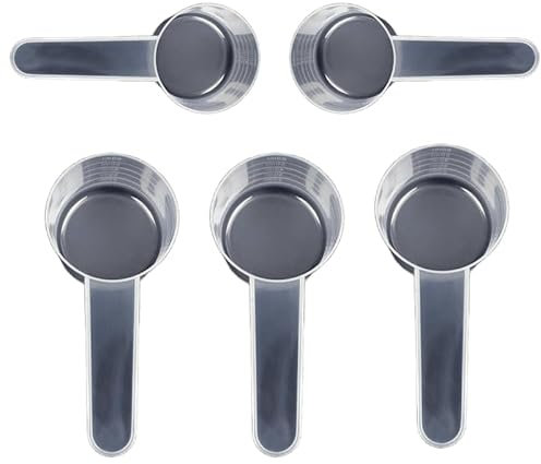 5X Messlöffel 30g/60ml robuster Kunststoff, Abgestufter 60ml Backmesslöffel für Protein Pulver Waschpulver Scoop Dosierhilfe