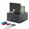 Docking station per 2 dischi rigidi USB 3.0 con funzione clonata offline - Supporta HDD/SSD SATA 2.5/3.5 fino a 2x16TB - Lettore di schede SD/TF integrato - Backup dei dati senza strumenti Plug
