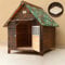 Wooden Dog House with Hinged Roof, Covered Porch, and 2 Windows - Weatherproof Outdoor Pet Kennel for Comfortable Shelter