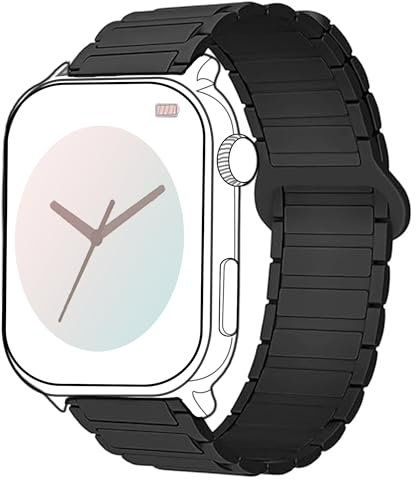 Blueshaweu 18mm 20mm 22mm Armband Kompatibel Für Ice-Watch - Ice Smart Serie, Weiches Silikon Ganz Magnetisch Einstellbar Uhrarmband Kompatibel mit Ice Smart Serie Smartwatch (schwarz, 20mm)