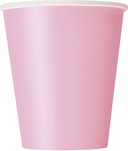 Unique- Vasos de papel, 270 ml, Color rosa claro (lovely pink), 8 unidad (paquete de 1) (30882)