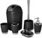Bathlux Modern Design 6 Piece Bathroom Accessory Set, Toilet Brush, Waste Bin, Soap Dish, Tooth Brush Holder Soap Dispenser, Rinse Cup (Black)