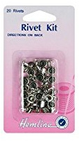 Hemline H467/SIL | Nickel Rivet Kit | 7mm | 20 Pieces by Hemline