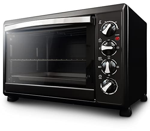 Grunkel - Horno eléctrico multifunción 38 litros con 2000W de potencia y hasta 230° de temperatura. Modelo HR-38N RM (Negro)