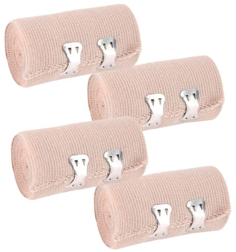 ROSENICE Venda Médica Elástica Rollo De Compresión Con Clips 4 Piezas Para Soporte De Brazo Tobillo Pierna Y Pecho Vendaje Deportivo Y Primeros Auxilios
