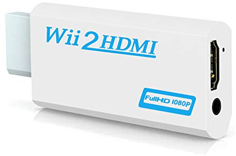 Oneme Adaptateur Wii vers HDMI pour console Nintendo Wii HD vidéo et sortie audio convertible, prend en charge tous les modes d'affichage Wii 480P, 480I, NTSC