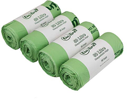50 Litre Bioliner - Compostable Swing Bin/Caddy Liners – 4 Rolls - 100 bags
