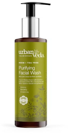 Urban Veda Purifying Face Wash with Neem | Oily Skin Face Wash with Spearmint | Tea Tree Oil for Acne Treatment | Acne Facewash with Ecualyptus Oil | Women & Mens FaceWash for Skin Care | 150 ml