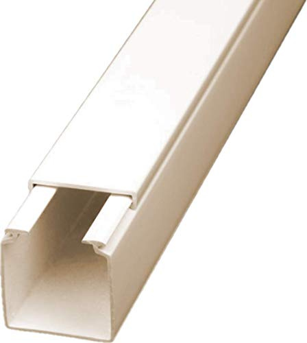 CabCom PVC Kabelkanal Kabelleiste Kabelschacht Brüstungskanal zur Montage an Wand oder Decke diverse Größen und Farben 6 Meter (3x2 Meter) 30 x 30 mm weiß