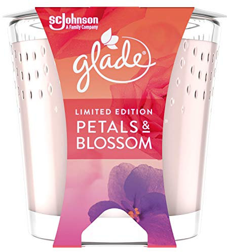 Glade (Brise) Duft-Kerze im Glas, Petals & Blossom, bis zu 30 Stunden Brenndauer, 6er Pack (6 x 129 g)