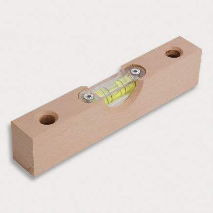 HOFMEISTER® Mini-Wasserwaage aus Holz, für Bilder, Möbel & Fußböden, Richtwaage mit Libelle, kleine Maurerwaage, 100% Made in Germany (20, Wasserwaage mit 2 Stifthaltern15 Cm |)