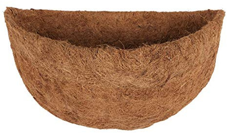 coco, para maceteros colgantes redondos, coco, con forma cuenco, forro fibra coco, plegable, natural, semicircular ajustable (S/M/L)