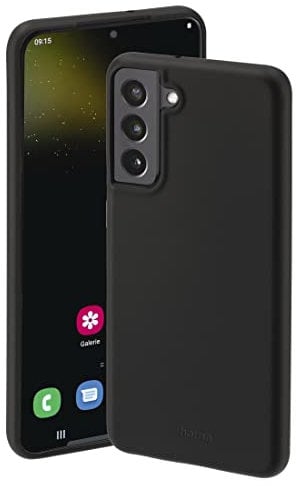 Hama Hülle für Samsung Galaxy S22+ (Handyhülle schützt vor Stößen, Kratzern und Schmutz, Schutzhülle ermöglicht induktives Laden, seidig Mattes Case aus TPU mit weichem Innenfutter) schwarz, 00172342
