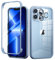 seacosmo für iPhone 13 Pro Max Hülle mit eingebautem Panzerglas Displayschutz und Kamera Schutzfolie [9H HD], 360 Grad Handyhülle Ganzkörper Stoßfeste iPhone 13 Pro Max Case - Blau