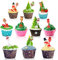 10 Stück Weihnachtsfrucht Gabel Niedliche Vorspeisen Dessertgabeln Cocktail Picks Wiederverwendbare Obstgabeln Kinder für Weihnachten, Halloween, Geburtstagsfeiern und Partys (Zufällige Farbe)