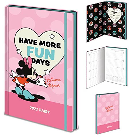 Pyramid International Minnie Mouse Terminkalender 2023, A5, Hardcover, Wochenplaner (Have More Fun Days-Design), offizielles Merchandise-Produkt, SR74094, Mehrfarbig