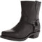 Stivali da cowboy vintage da uomo punta quadrata con cerniera laterale da uomo imbracatura stivali in pelle da moto, Nero , 44 EU