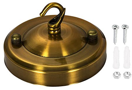 YOKIVE 1Stk Lichthimmel Kit Kronleuchter Decke Platte mit Haken Befestigung Licht Zubehör Ideal für Haus Büro (Gold Bronze 4.1x2.56)