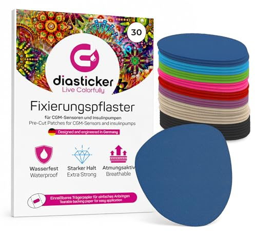 Diasticker - FreeStyle Libre 3/3 Plus & Dexcom G7 Overpatch Fixierpflaster (30 Stück, Mix) - Extra starker Halt für deinen Sensor, wasserfest & hypoallergen