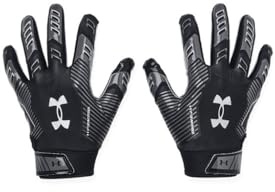 Under Armour Gants de Football F9 Nitro pour Enfants, (001) Noir/Castlerock/argenté métallisé, Small