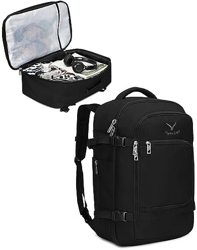 Hynes Eagle Zaino da Viaggio Aereo 40L Bagaglio a Mano Borse da Cabina Zaino Porta PC 15,6 Pollici Nero